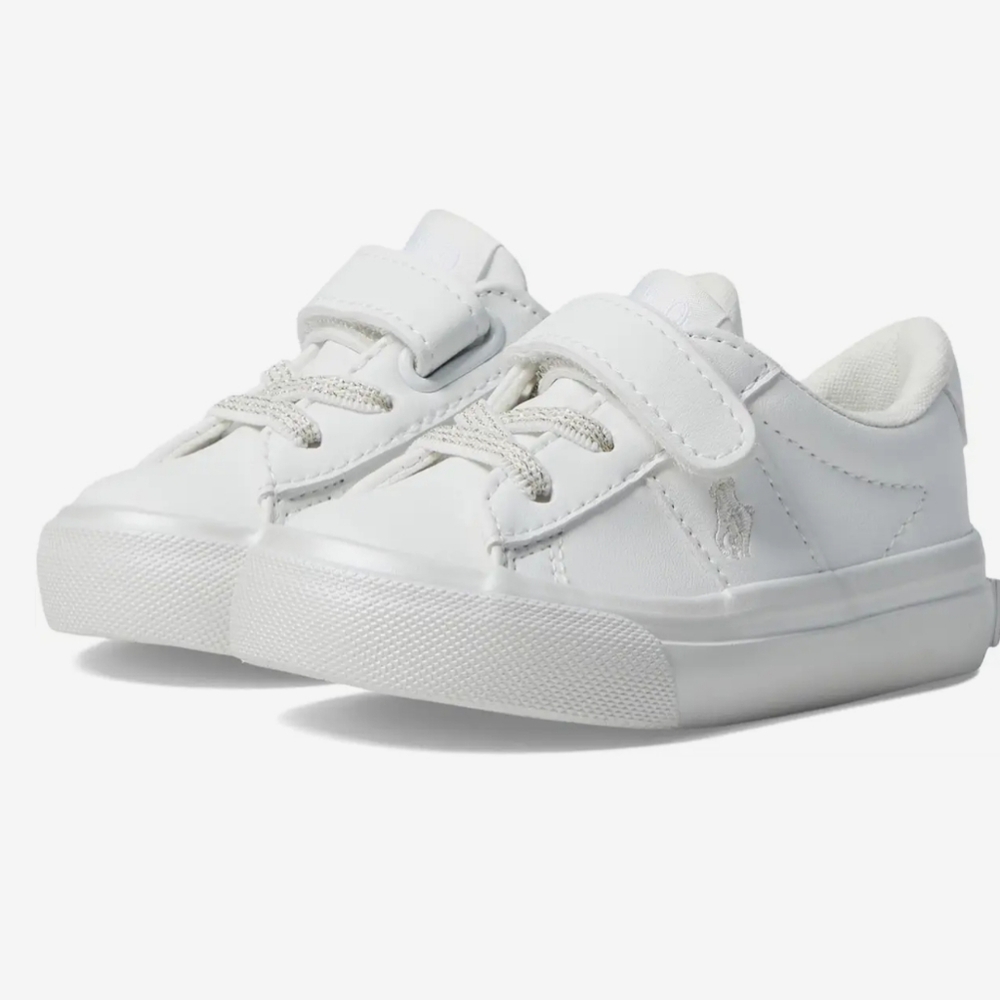NIB Polo Ralph Lauren Sayer PS Sneakers Lace-Up Hook-And-Loop Closure Cream 9.5